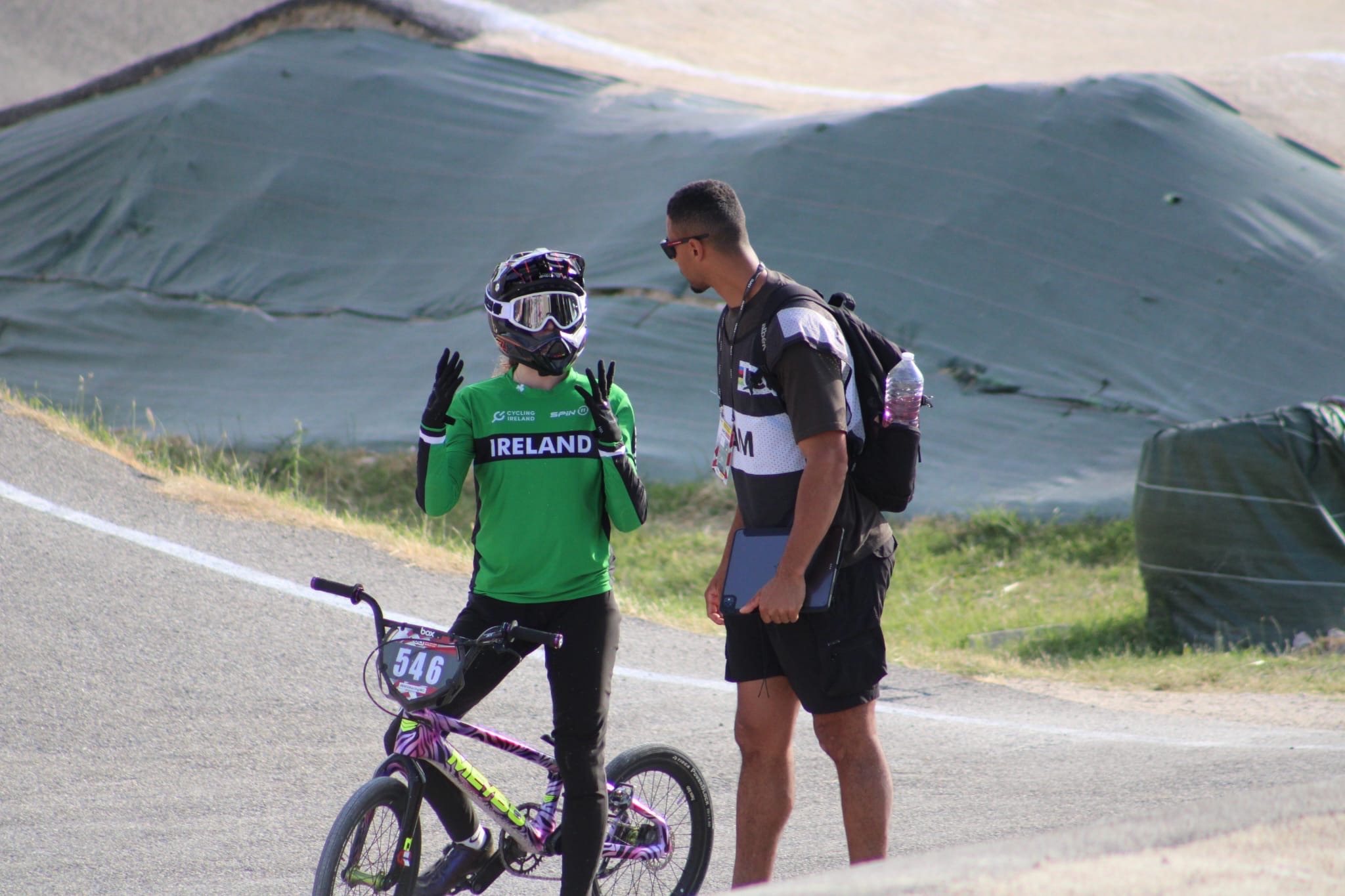 Trackside coaching with a Team Ireland rider