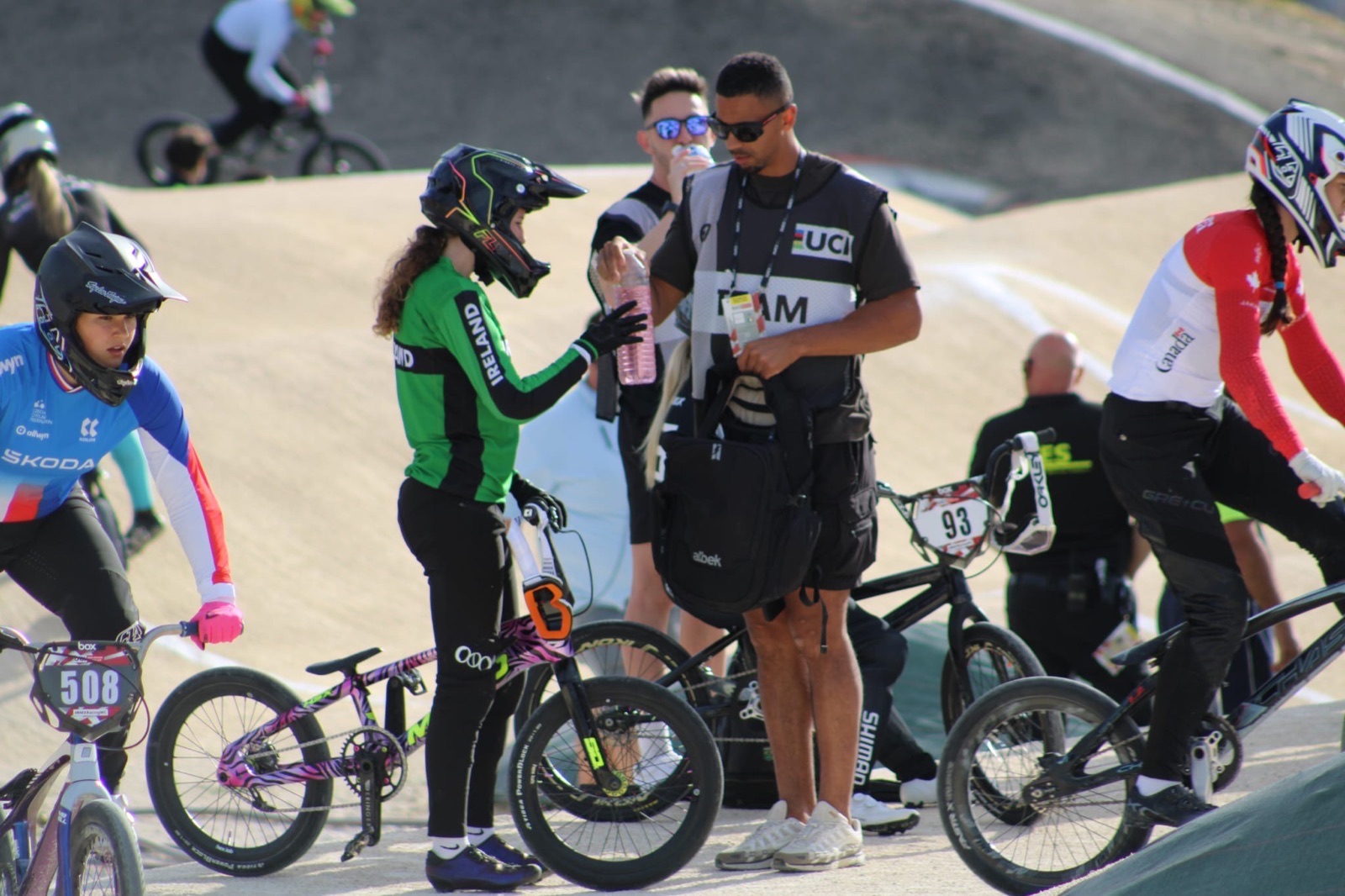 Quillan supporting a BMX rider at the track