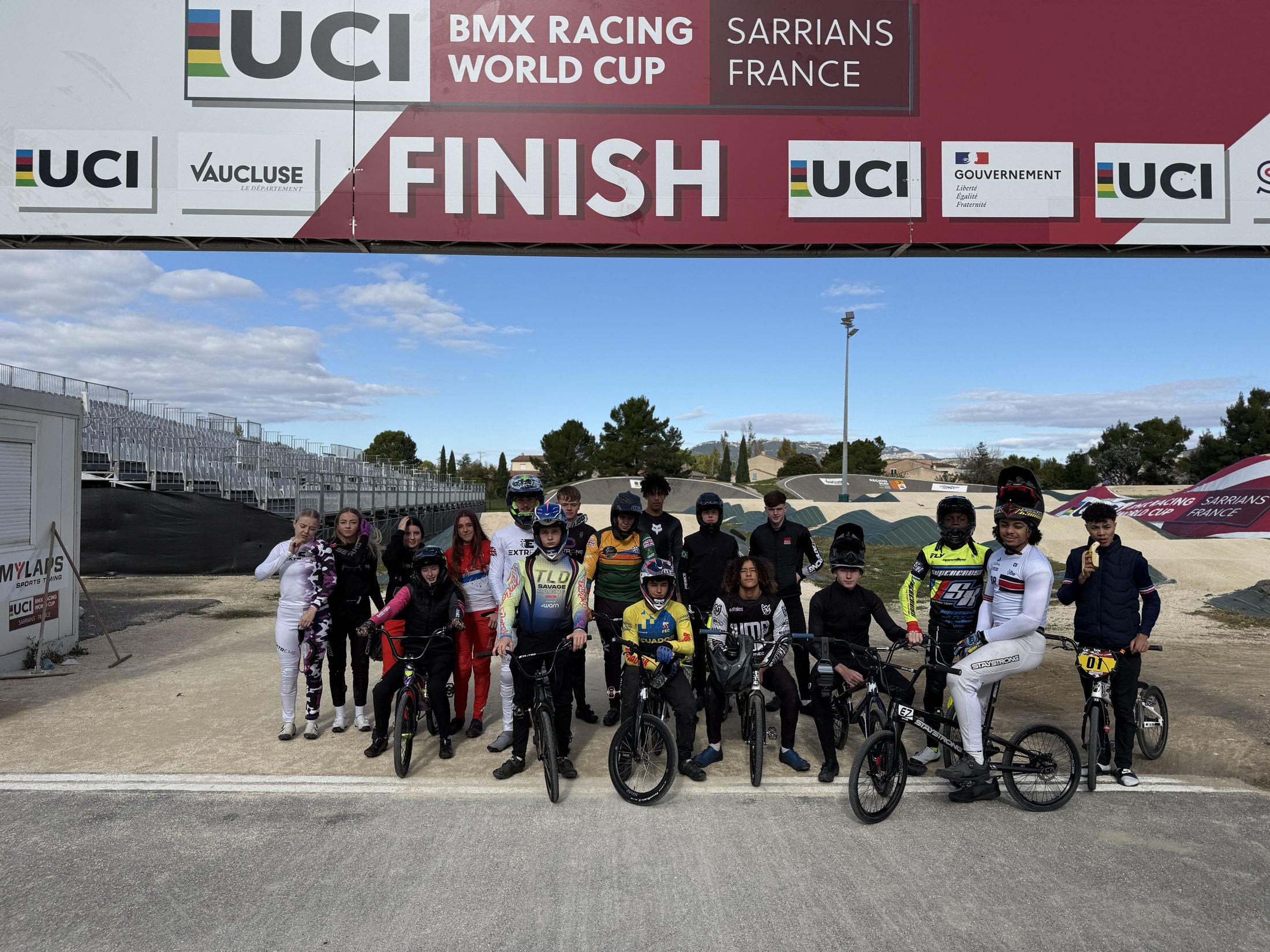 Training camp group at Sarrians BMX track