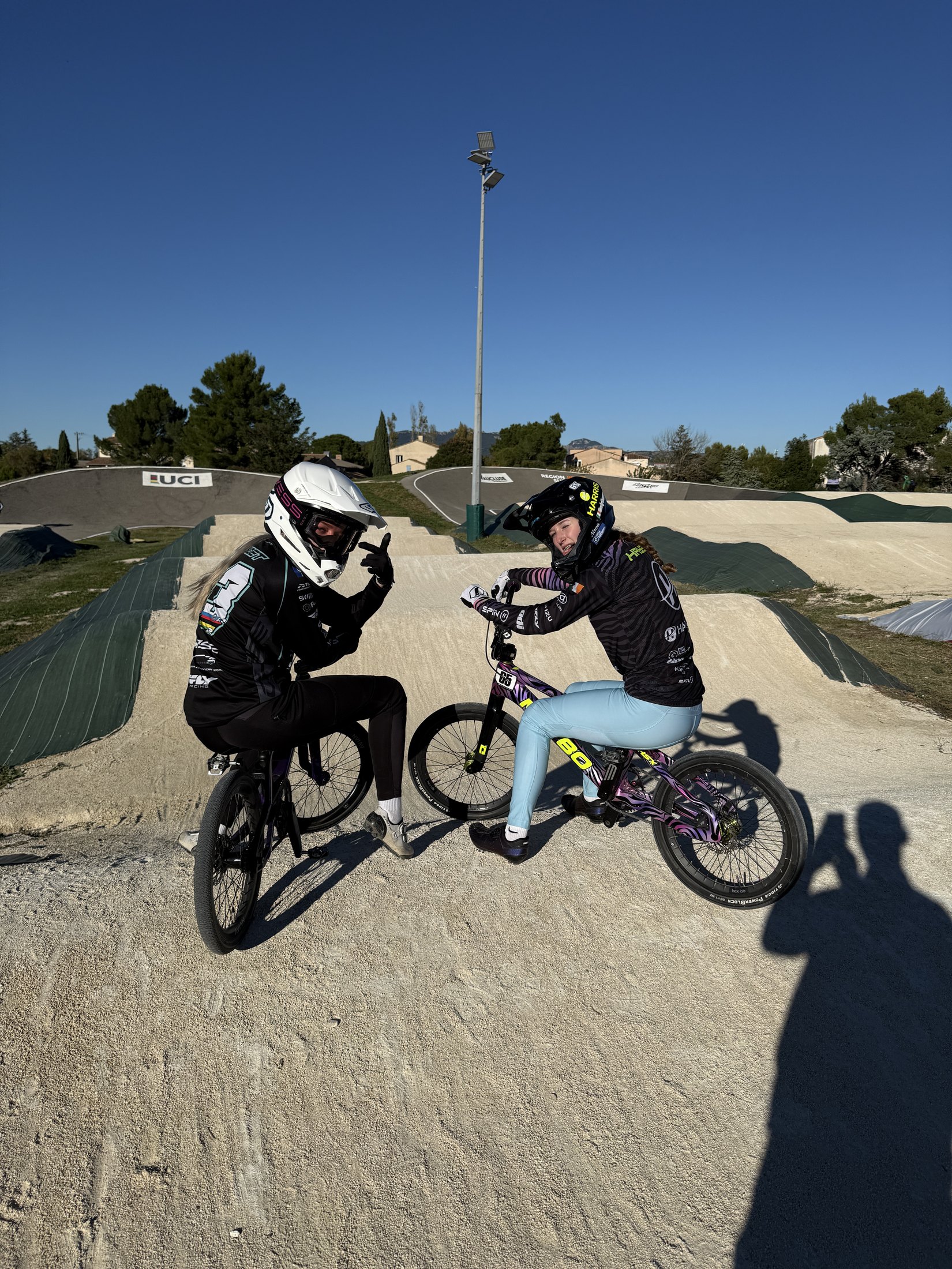 Two BMX riders enjoying a training session