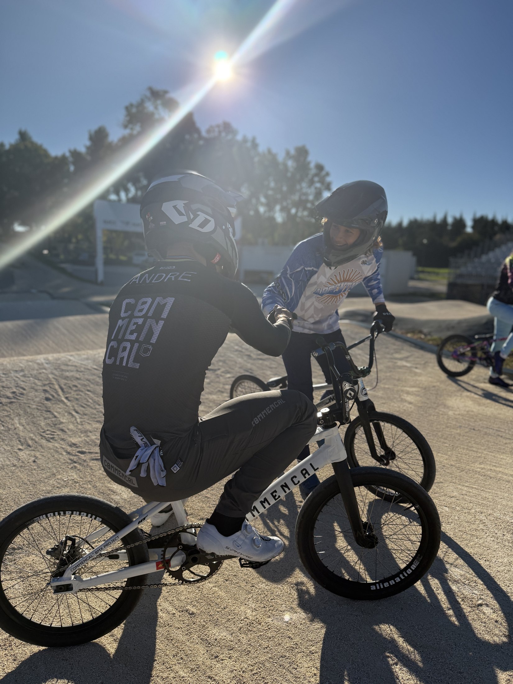 Riders supporting each other during a camp session